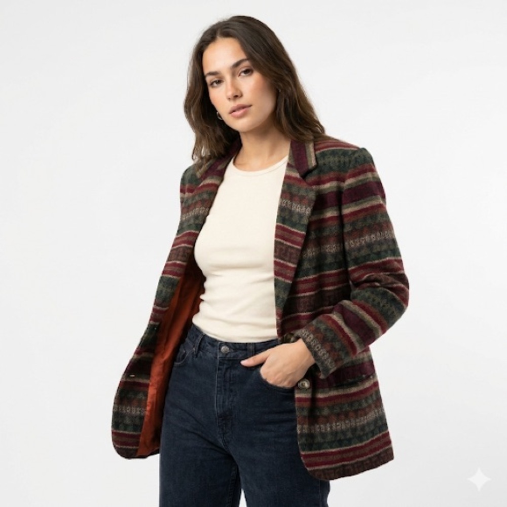 Fundamental Things Women’s Southwestern Wool Blazer Size 6